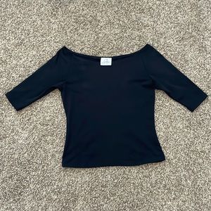 Silver Gate Black Mid Sleeve Top
